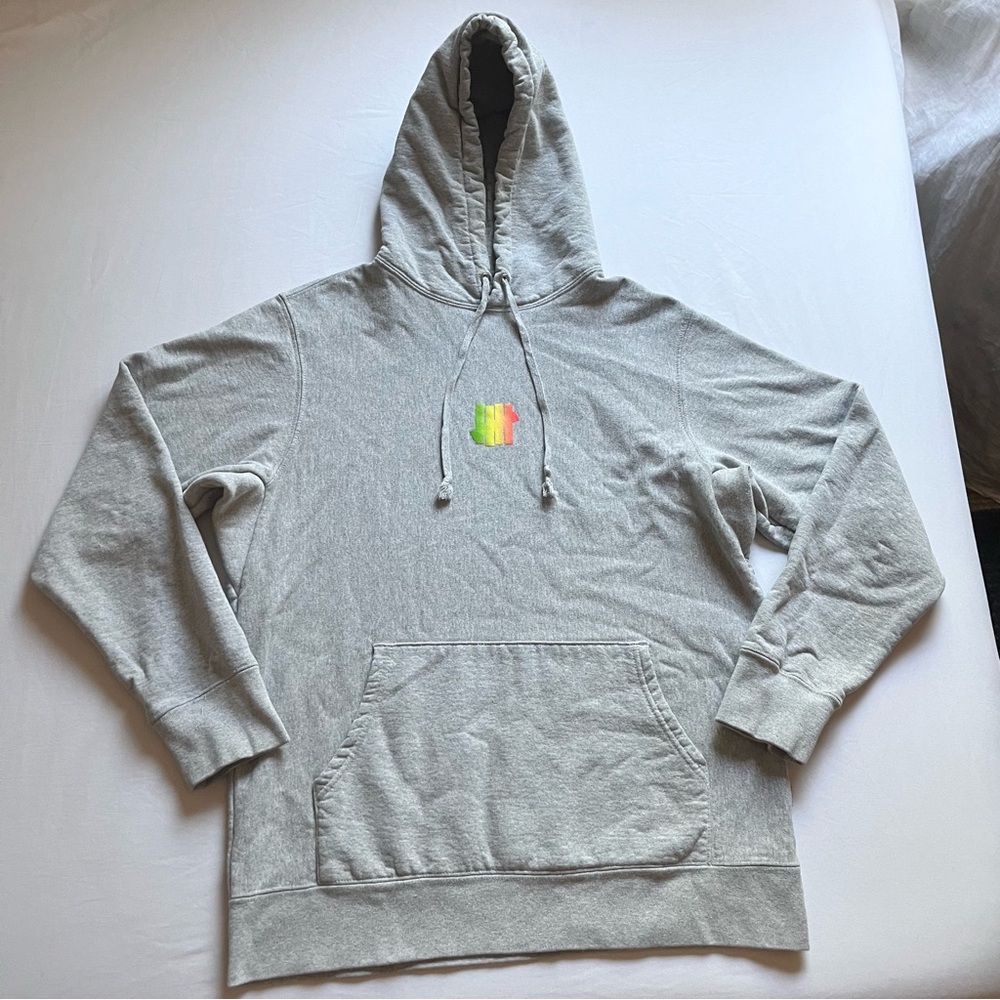UNDEFEATED heather grey cotton knit long sleeve hoodie sweater